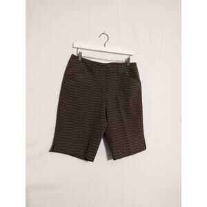 Callaway Bermuda brown zig zag striped athletic lightweight shorts women 6 small